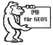 Affe mit Schild 'PD für GEOS'
