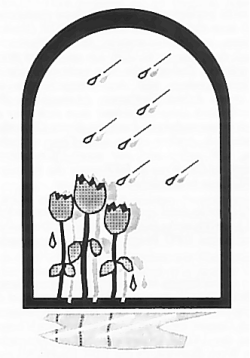 Grafikbeispiel: Blumen im Regen