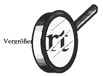 Die Buchstaben 'rt' vom Wort Vergrößert sind in der Lupe vergrössert zu sehen.