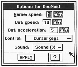 GeoNoid Optionen