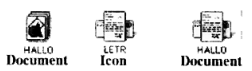 Icons: Document, Letter, Hallo Document
