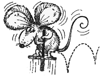 Maus mit Pogo-Stock