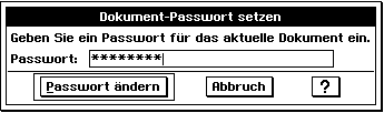 Dokument Passwort setzten