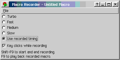 Macro Recorder: Einstellungen