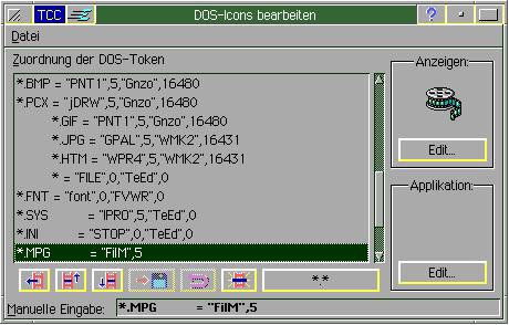 das Fenster: DOS-Icons bearbeiten